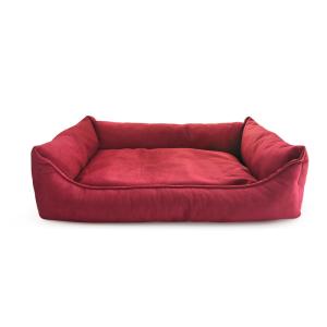 China Orthopedic Support Nest shape Washable Dog Bed red Cozy Plush factory