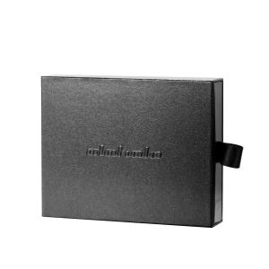 Rectangular Cardboard Exquisite Gift Black Embossing Foil Logo Drawer Box for