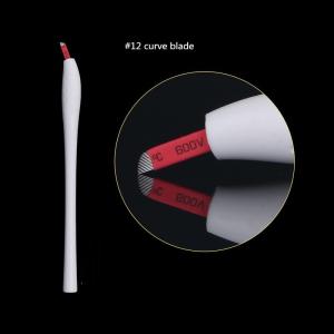 China White Handle Microblading Manual Tattoo Pen with #12 Micro Blade factory