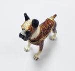 Fashion Metal Alloy Pewter Crystal Enamel Dog Trinket Jewelry Box