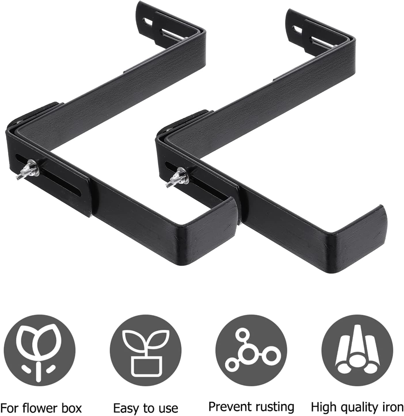 Heavy Duty Iron Flower Box Wall Mounting Hooks for Universal Window Box Brackets