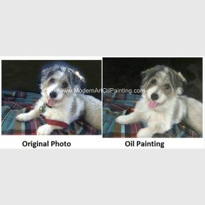 China Pet Custom Oil Painting Portraits Personalized Dog Portrait Painting Unique Gift factory