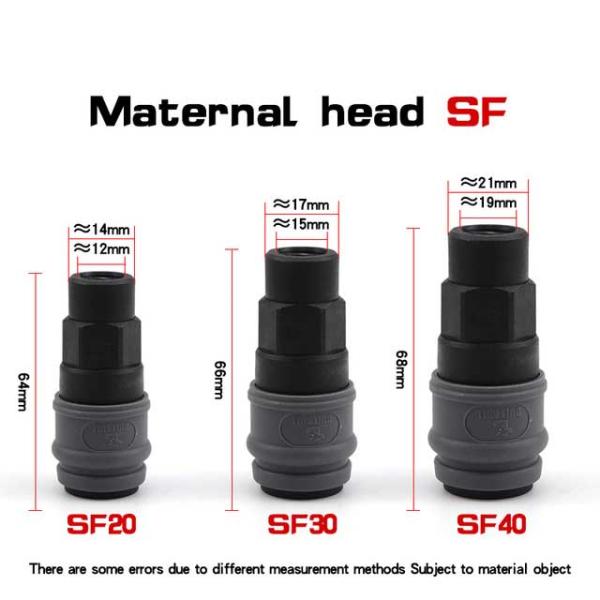 PVC Pneumatic Tube Fittings Air Compressor Hose Quick Coupler SF / PF30