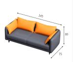Leather Sponge MDF Modern Leisure Office Sofa Two Seats