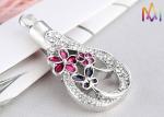 Copper Material Flower Pattern Cremation Urn Necklace Charms