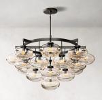 Classic RH Chandelier Upward / Downward Cabrette Round Chandelier 48''