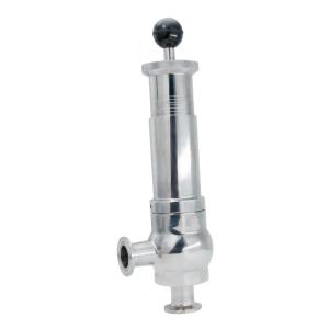 China Equal Sanitary Pressure Relief Valve Stainless Steel 304 316 with Scale Overflow Valve Food-Grade Adjustable Tri Clamp Safety Valve factory