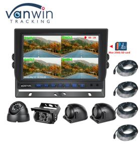 China Hot Sale 9 inch 1024*600 AHD Quad Display Car Truck Security Camera System With Recording Function factory