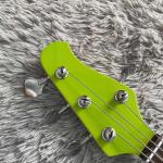 Custom 4 Strings Stingray Electric Bass Guitar in Green with White Pickguard