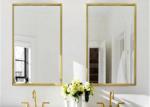 Popular Large Framed Bathroom Wall Mirrors Punch Free Installation Corrosion
