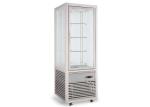 4℃~8℃ Food Warmer Showcase , Four Sided Glass Door Rotary Cake Display Cabinet