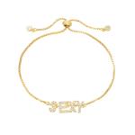 Initial 18k Gold Jewelry Personalised Zircon Letter Name Bracelet