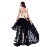 Flower Printed Vintage Bustier And Corset Yellow Vest For Women