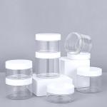 Clear Plastic Jars With Lids 4 Oz Black Lids Clear 50g 100g 150g 200g Pet 8 Oz