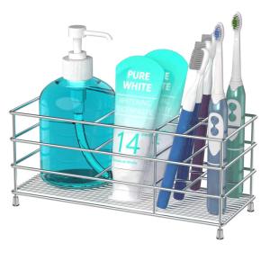 China Durable Rust and Slip Resistant Toothbrush Holder Bathroom Accessories Organizer with 7 Slots factory