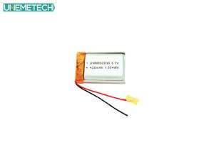 China 3.7V 420mAh 802030 Rechargeable Polymer Lithium Battery For Electronic Devices factory