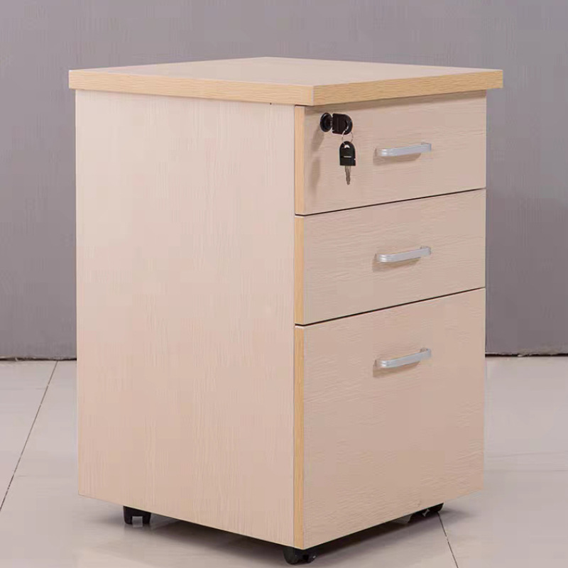 Modern Furniture Style Solid Wood Lockable Office File Cabinet with Push-pull Design