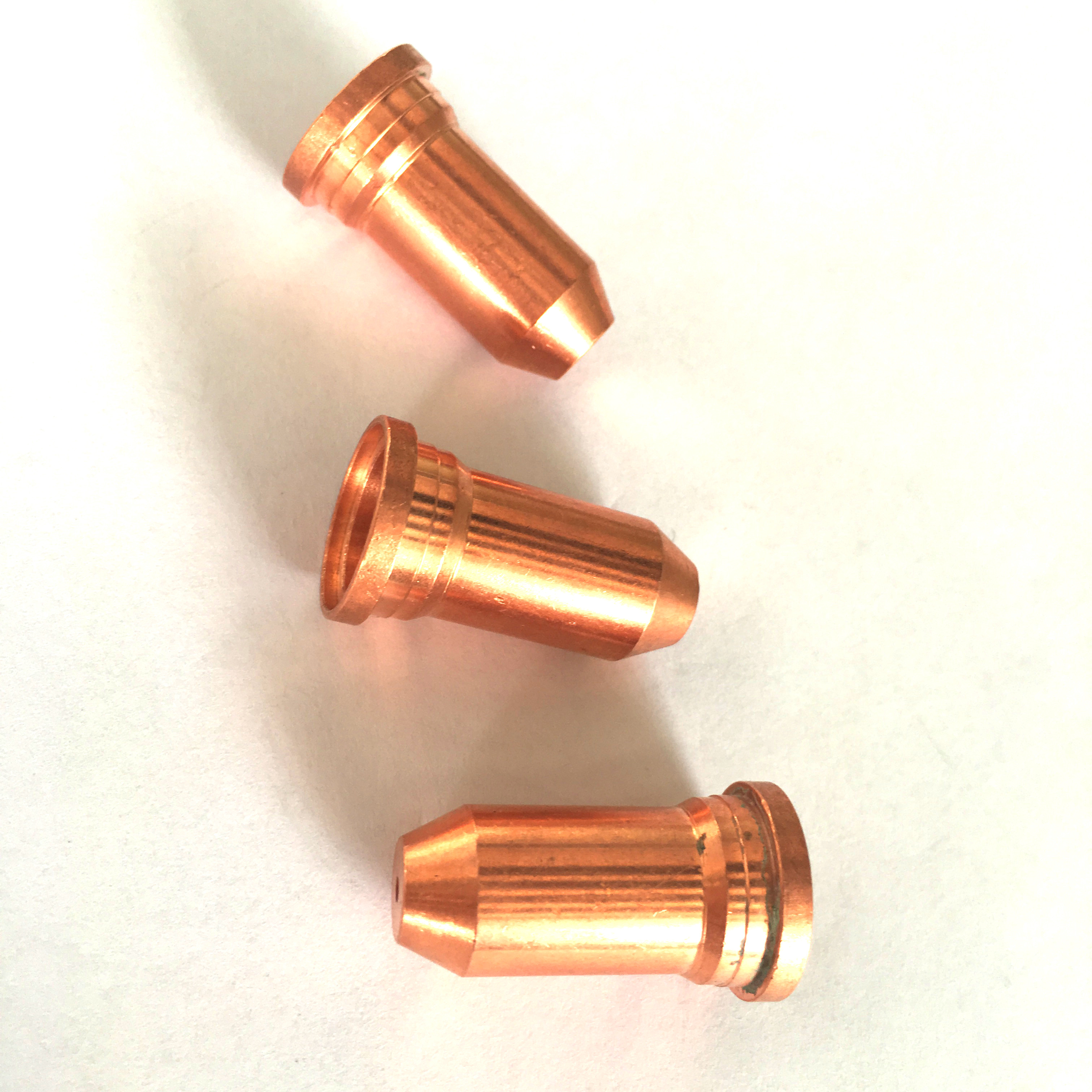 Gold Esab Plasma Cutting Torch Parts Pt100 Plasma Nozzle And Electrode