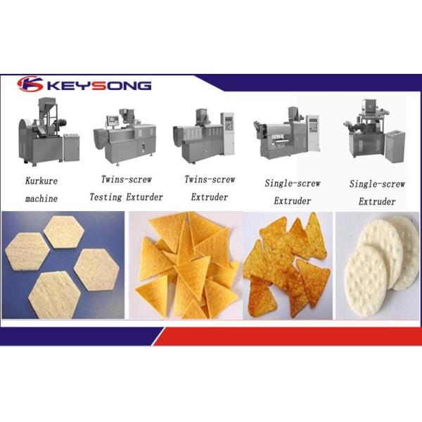 China Puff Snacks Doritos Making Machine / Corn Flakes Processing Line Steady Performance factory