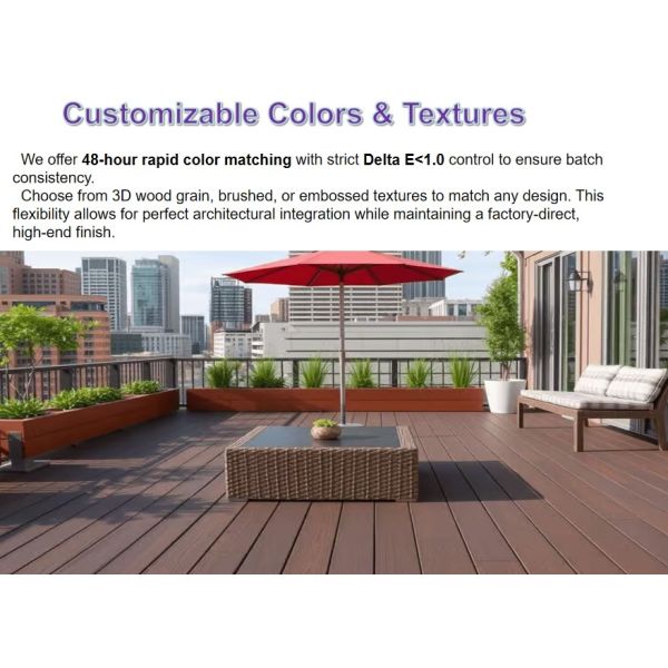 Solid Co Extruded WPC Decking Panel Natural Grain Non Toxic 140*18mm