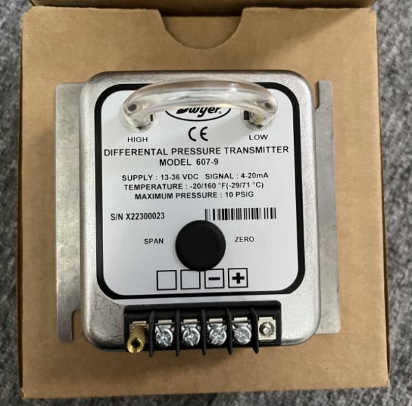 Dwyer 607-9 Differential Precision Pressure Transmitter 0-25" W.C. ±0.5%