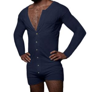 China Sexy Mens Summer Pyjama Set Solid Sleeveless Men Sexy Onesie Jumpsuit factory