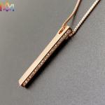 Nickel Free SS304 Cuboid Bar Necklace Engraved