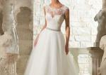 Organza A Line Lace Wedding Gown Backless Chest Heart Shaped Waist Beading