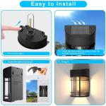 Vintage Wireless Fence Solar Outdoor Wall Light Decorate Garden Patio Yard 3.7V