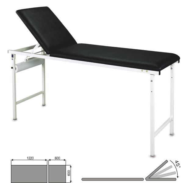 China Black Color Back Section Hospital Examination Table Up And Down By Manual Way factory