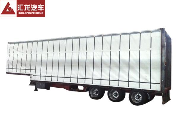 Easy Operation Curtainsider Semi Trailer , Curtain Van Trailer Double Side