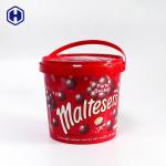 Food Safe IML Bucket 1340ml Colorful Chocolate Biscuits Packing