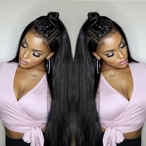 China Straight Aligned Cuticle 250% 13x4 Lace Frontal factory