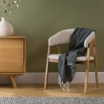 5 Star Hotel Room Minimalist Style White Fabric Solid Oak Leisure Armchair