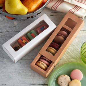 Kraft Paper Macaron Box with Transparent Window