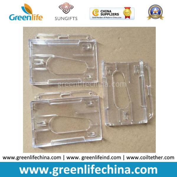 Double Cards Type Plastic Transparent Clear ID Business Card Badge Holders Ready