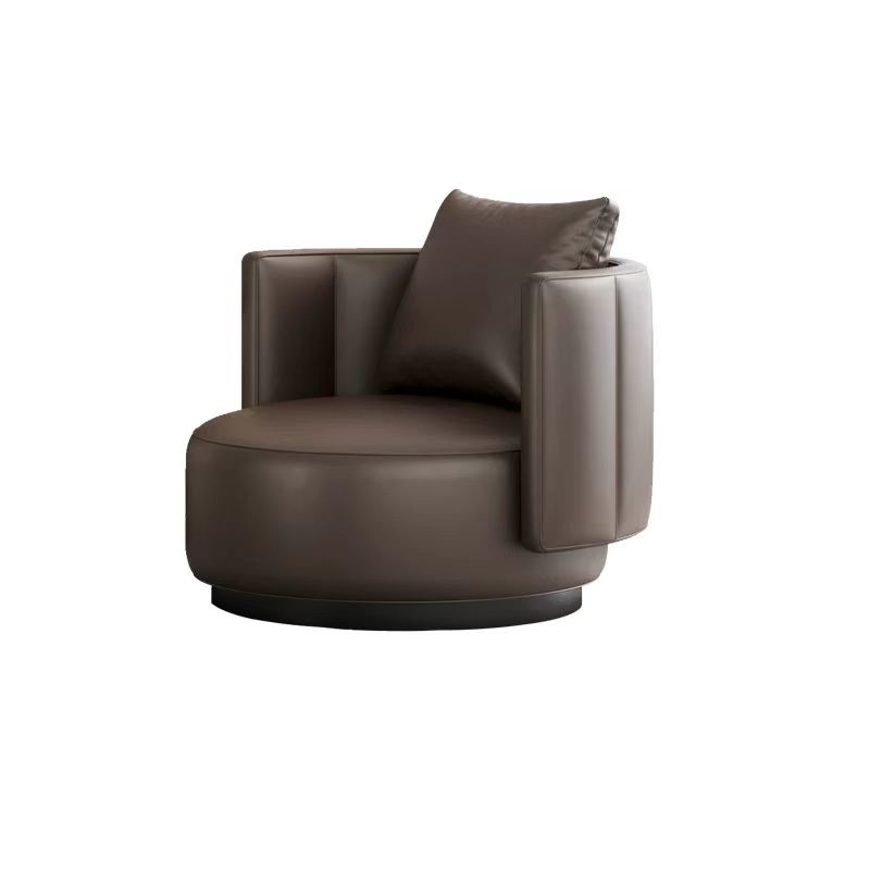 Contemporary Hotel Minimalist Style Genuine Leather Single Sofa for Reception Area