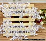Garment Accessories Embroidery Lace Applique with Cord Ivory Color
