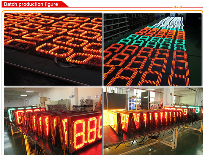 IP65 Waterproof 20 Inch 7 Segment LED Display Gas Changer for Outdoor Advertising
