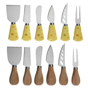 China Stainless Steel Wood Handle Cheese Knives Modern Butter Steak Knife And Fork Set factory