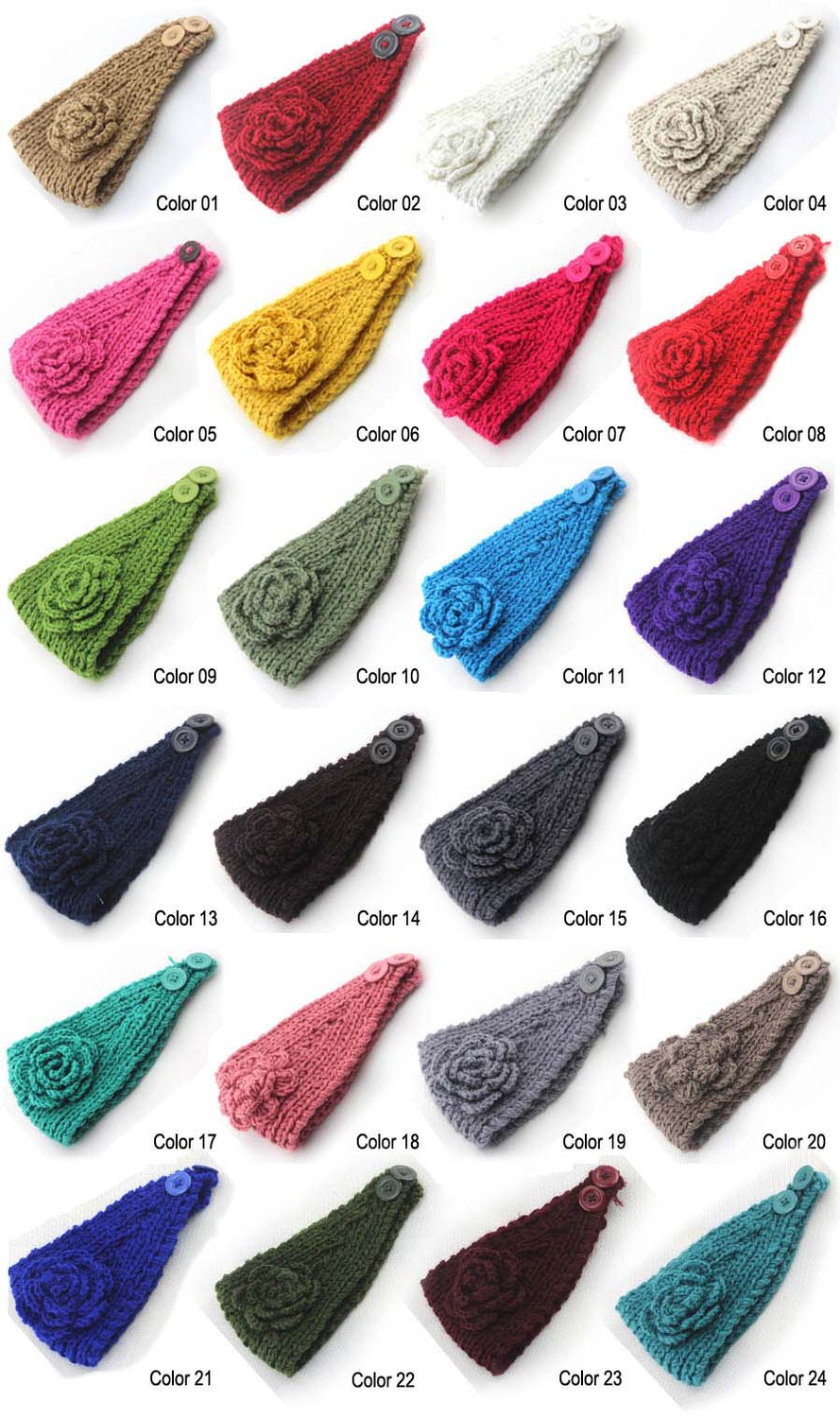 Women knitted headband with flower,crochet headband- Handmade tenia, Hair Accessories