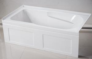 China cUPC skirted acrylic bathtub price three sides double tile flange 4mm pure acrylic sheet factory