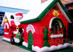 China Customized Merry Christmas Inflatable Santa Claus Bouncy Castle For Xmas Decoration factory