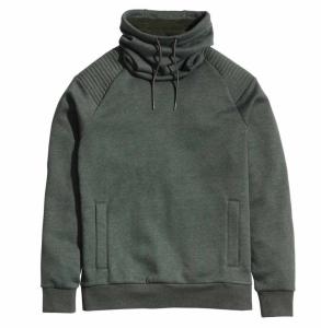China Cheap custom fashion fitness solid color plain casual french terry chimney collar sweatshirt factory
