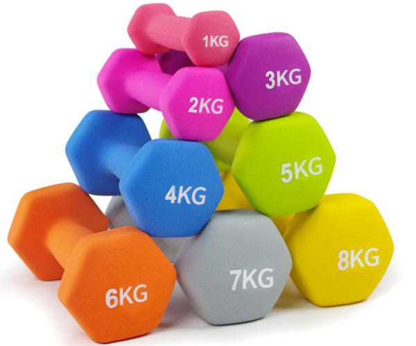 vinyl coated hand weights, vinyl coated dumbbell hand weights, hex hand dumbbell