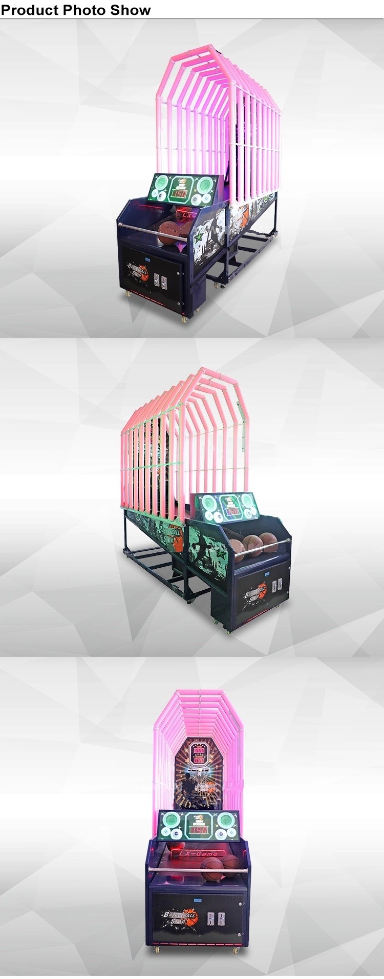 Adult Carnival Basketball Arcade Game Machine For Shopping Center