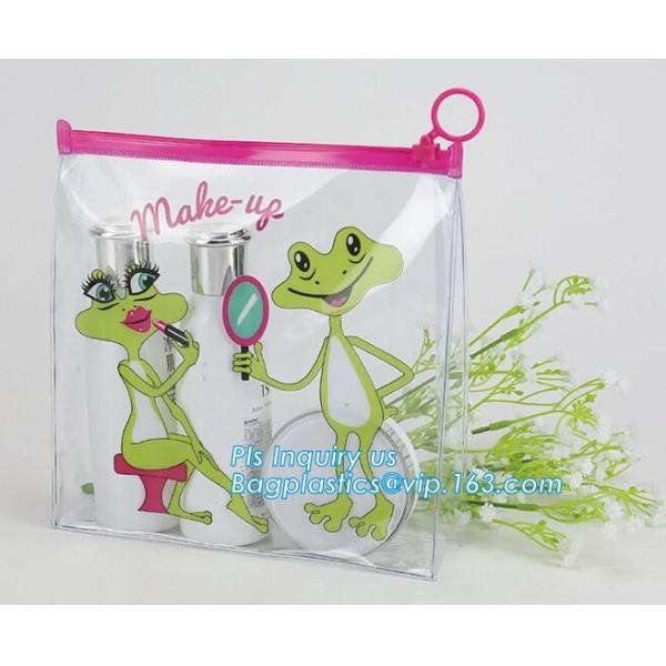 China plastic bag with zip lock for cosmetic, slide lock poly bag, standing up zip customized color pvc bag for cosmetics factory