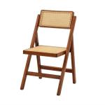 Solid Wood Rattan Frame Natual Rattan Dining Chair Folded Yes for Events in