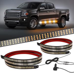 China Emergency Strobe Light Strips Running Board Safety Warning Flashing Light Amber White Flexible Hazard Light for Trucks factory