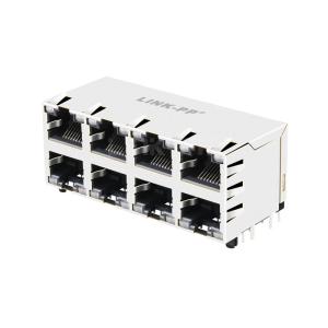 China JX0B-3051NL Compatible LPJG47111A4NL 2x4 Port RJ45 POE Jakcs With 1000 Base-T Integrated Magnetics factory